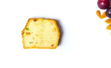 Fruit bread sliced isolated on white