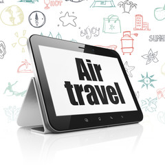 Travel concept: Tablet Computer with Air Travel on display