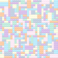 Background of gentle colors plastic building blocks