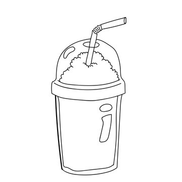 Plastic Bottle for Coffee Cartoon-Vector Illustration