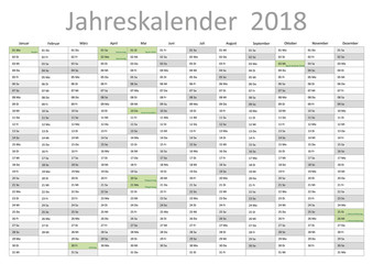 Kalender 2018 Jahresplaner Jahreskalender Gesetzliche Feiertage 