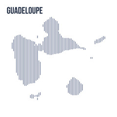 Vector abstract hatched map of Guadeloupe with vertical lines isolated on a white background.
