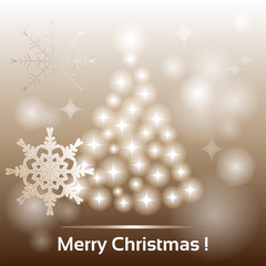 Fototapeta premium Christmas card, banner, placard, poster, the image of Christmas trees, sparkling lights, snowflakes, greeting text