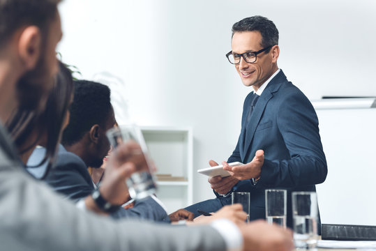 business parters having conversation