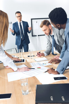 business parters having conversation