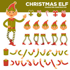 Christmas elf character constructor with body parts set