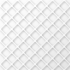 Geometric cellular pattern. Abstract spatial monochrome structure with a shadow. Stack of white net background