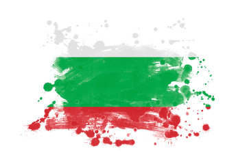 Bulgaria flag grunge painted background
