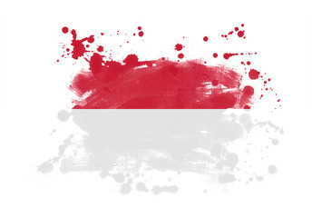 Indonesia flag grunge painted background
