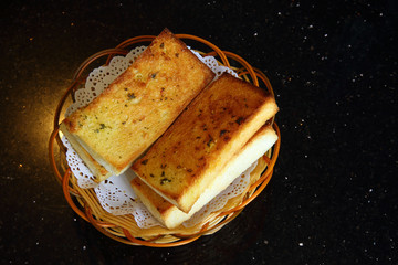 Toasted bread slices