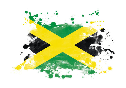 Jamaica flag grunge painted background