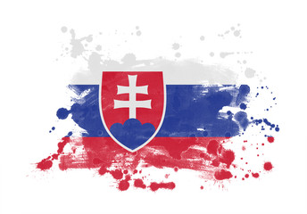 Slovakia flag grunge painted background
