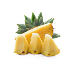 pineapple slice isolated on white background