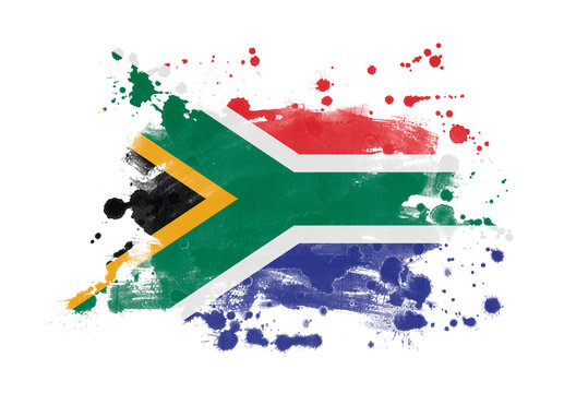 South Africa flag grunge painted background
