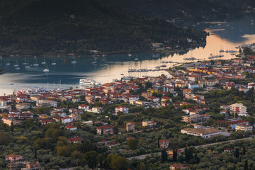 Nydri village on Lefkada island in Greece.
