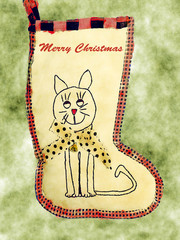 Happy Christmas Cat Stocking