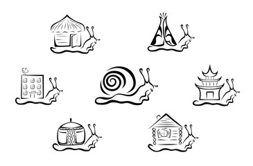 Fototapeta na wymiar Illustration of stylized snail