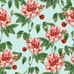  Background with a red rose. Seamless pattern. © luchioly