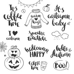 autumn and halloween set