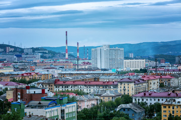View of the industrial part of the city