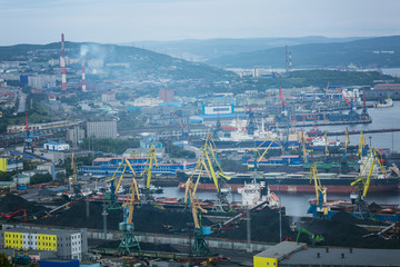 View of the industrial part of the city