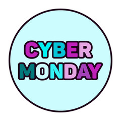 Cyber Monday badge, line style