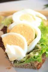 Fresh salmon egg sandwich