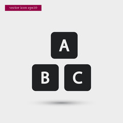 Abc cubes icon simple vector sign