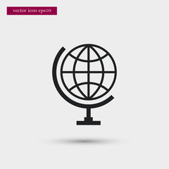 Globe icon simple vector sign