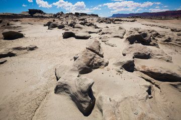Fototapeta na wymiar Formations of stones in Ischigualasto Park