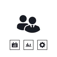 Teamwork icon business set simple communication vector sign