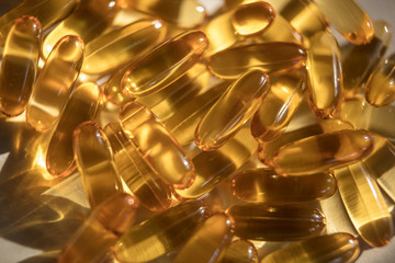 Omega 3 fishoil pills  isolated on white background