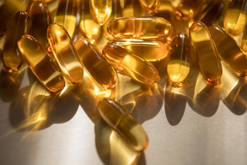 Omega 3 fishoil pills  isolated on white background