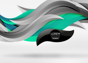 Vector colorful wave lines in white and grey 3d space