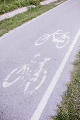 Obraz premium bicycle rail on the street
