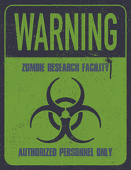 Grungy biohazard symbol. Zombie research facility. Vector illustration