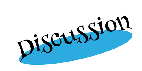 Discussion rubber stamp. Grunge design with dust scratches. Effects can be easily removed for a clean, crisp look. Color is easily changed.