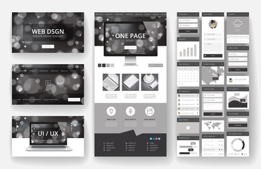 Website design template and interface elements