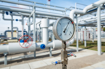 Gas manometer on a gas development plant