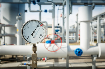 Gas manometer on a gas development plant