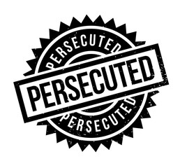 Persecuted rubber stamp. Grunge design with dust scratches. Effects can be easily removed for a clean, crisp look. Color is easily changed.