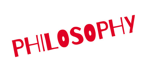 Philosophy rubber stamp. Grunge design with dust scratches. Effects can be easily removed for a clean, crisp look. Color is easily changed.