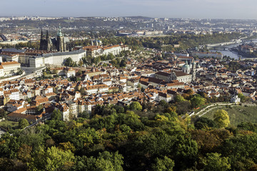 Fototapeta na wymiar Prague taken from Petrin observation tower