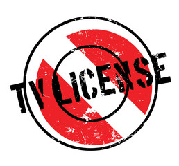 TV License rubber stamp. Grunge design with dust scratches. Effects can be easily removed for a clean, crisp look. Color is easily changed.