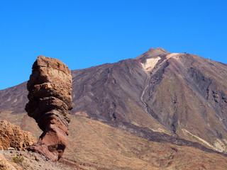 volcano and rock formation in teide national park in tenerife