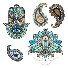A set of stickers on the eastern theme