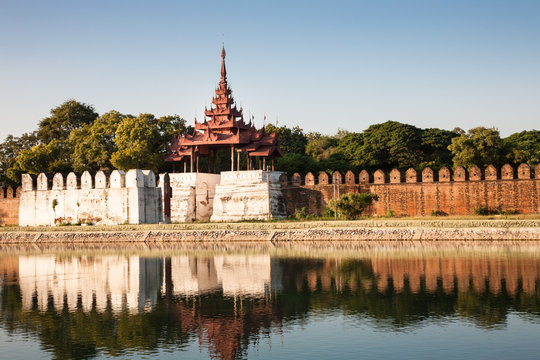Royal Palace wall, Mandalay, Myanmar