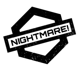 Nightmare rubber stamp. Grunge design with dust scratches. Effects can be easily removed for a clean, crisp look. Color is easily changed.