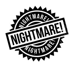 Nightmare rubber stamp. Grunge design with dust scratches. Effects can be easily removed for a clean, crisp look. Color is easily changed.