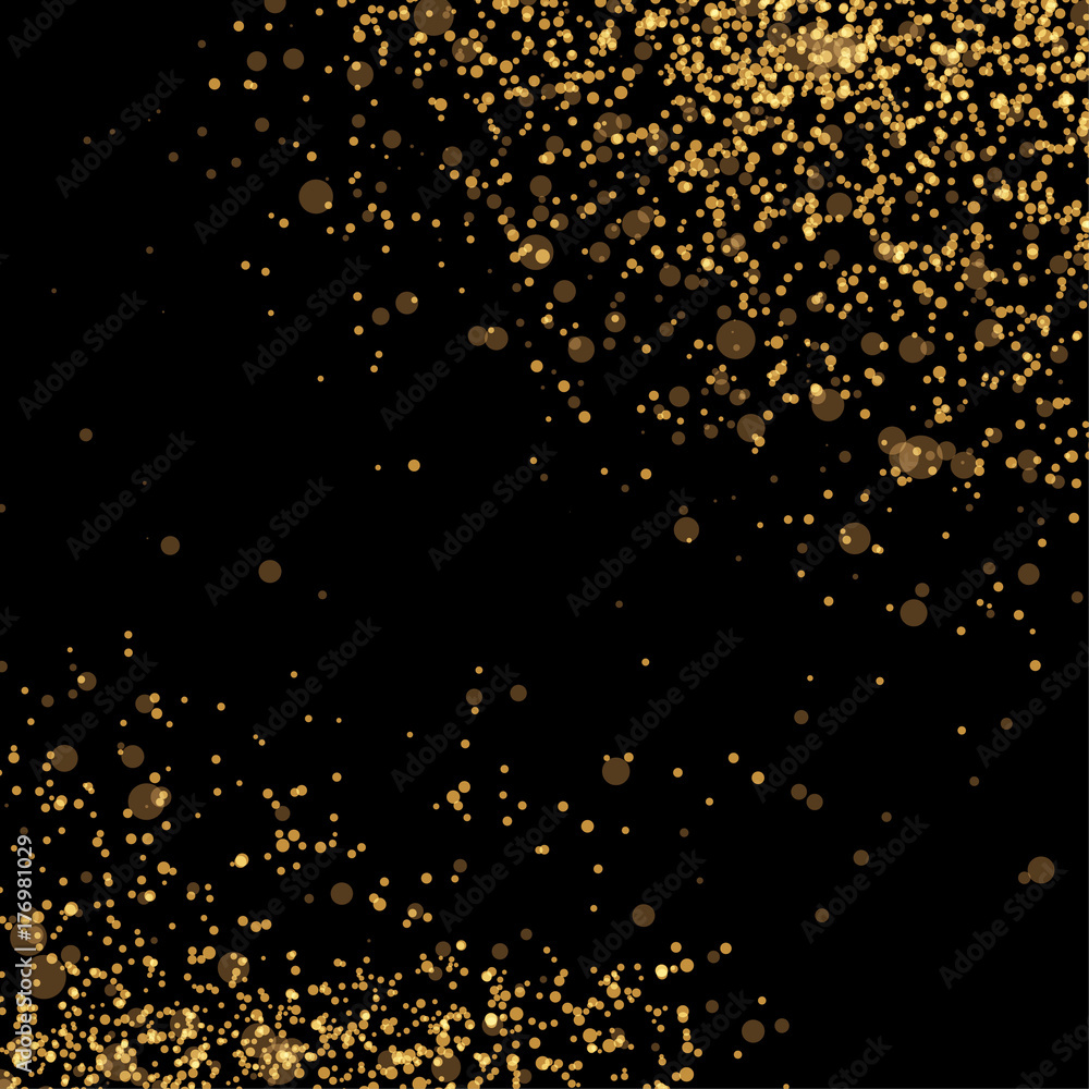 Wall mural abstract banner with gold particle dust